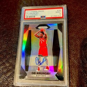 2017 Panini Silver Prizm #38 OG ANUNOBY Raptors RC Rookie AUTO PSA 9 MINT
